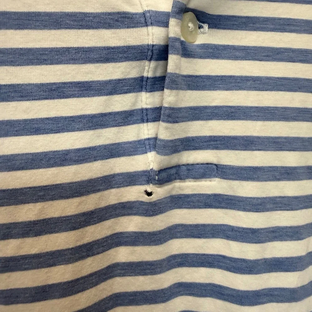 Polo Golf Ralph Lauren Polo Shirt‎ Mens Large Blue White Striped Pima Good